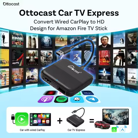 Ottocast Car TV Mate Max Express 4 IN 1 Wireless CarPlay Android Auto Wired DisplayPort Device Scree