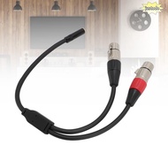 JUSTO 1/8 Female To Dual XLR Female Cable, 30cm / 11.81in Professional Y Splitter Cord Wire, Flexibl