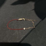 （高質1:1）法國Redline紅繩鍍金本命年單鑽小紅繩半繩手鏈