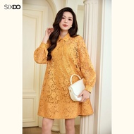 SIXDO Yellow Lace Loose Dress (Yellow Lace Loose Dress)