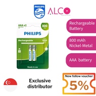 Philips R03B2RTU80/40 Multilife NiMH Rechargeable Battery 2AAA, 800mAh Nickel-Metal Hydride Recharge
