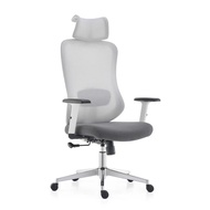 Tekkashop FCOC307 White High Back Mesh Fabric Cushion Office Chair with Lumber Support Adjustable Ar