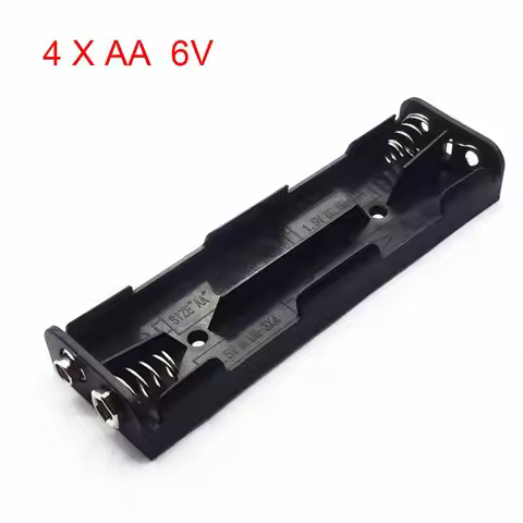 4 X AA 6V Battery Case 4 AA Battery Holder 6V AA Battery Storage Box 9V Button Battery Box Long Stri