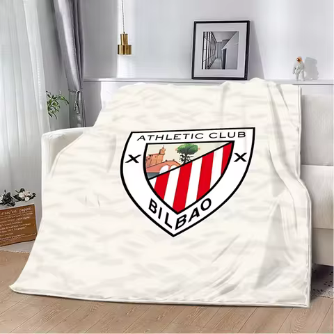 VIKAMA Athletic Bilbao Logo Cubierta Manta Franela Dormitorio Salón Manta Ventilador Regalo Decoraci