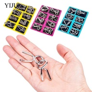 YIJU 8pcs/Set Wire Puzzles Brain Teaser Iron Link IQ Test Teens Adults Challenge