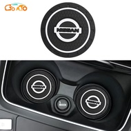 GTIOATO Car Cup Holder Mat Cup Holder Non Slip Mat Auto Coaster Car Water Cup Pad Automobiles Interior Accessories For Nissan Qashqai Sentra Altima Kicks Note NV200 Serena NV350 X Trail March Sylphy Patrol Frontier GTR Elgrand NP300 Tiida Almera Navara