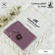 Hijab Segi Empat Umama Scarf Luxury Plain Icon Logo UM Jilbab Kerudung Polos Seragaman Nur Sinar Bli
