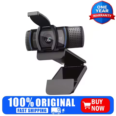 Logitech C920S HD Pro Webcam, 1080p Full HD 30FPS, Built-in Privacy Shutter