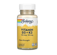 [Exp2025] Solaray Vitamin D3 + K2 Soy-Free 125 mcg (5000 IU) วิตามินดี วิตามินเค (60 VegCaps / 120 VegCaps)