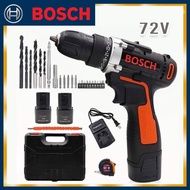 Bosch สว่านไร้สาย 2 ระบบ 72V เจาะไม้ เจาะเหล็ก ขันน็อตสกรู (Black Model Technology of Japan) แบตเตอร
