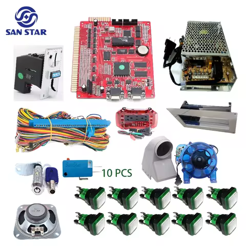 Multi Game Board GIGA 50 in 1 Kit for Coin Operation Machine Slot PCB Motherboard Coin Acceptor Hopp