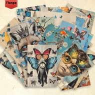 Vintage 32pcs Surrealism Art Postcards, Thick Cardstock, HD Print, Decorative Stickers, Souvenir, Co