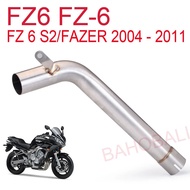 For Yamaha FZ6 FZ-6 FZ 6 /FAZER 2004-2011 Motorcycle Exhaust Escape Modified Middle Link Pipe Muffle