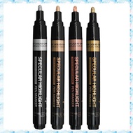 [R Q M U] Mirror Chrome Metallic Markers Pen, 4 Colors Metallic Paint Pen, Reflective Gloss, 2-3mm L