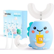 DYCROL Kids U Shaped Electric Toothbrush with 4 Brush Heads, Sonic Toothbrush Kids with 5 Modes, Car