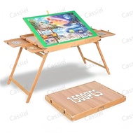 High 70.5CM Foldable Solid wood puzzle table puzzle storage table with drawers