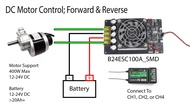 B24ESC100A ชุดควบคุมมอเตอร์ DC 9-30V 400W/600W ระบบ H-Bridge หมุนกลับทางได้ รองรับ RC Receiver ทุกรุ