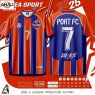 Zone A printed shirt, PORT FC football cheer shirt, number 7, beautiful pattern on the shirt.