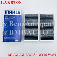 BENZ ไส้กรองแอร์คาร์บอน(คู่) ML/GL/GLE/GLS(W166 W292) เบอร์ 166 830 03 18 ยี่ห้อ MAHLE LAK878/S | CU
