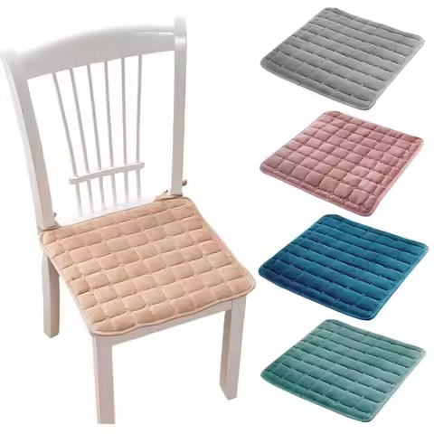 Durable 45x45cm Seat Cushion Plus Velvet Non Slip Car Seat Pad Square Flannel Waist Cushion Office H