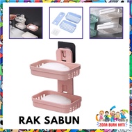 ZBH 2-Tier Bar Soap Holder 2-Tier Bathroom Soap Box Bathroom Shelf Wall-Mounted Soap Holder