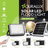 DURALUX SOLAR LED FLOOD LIGHT 100W 200W 300W IP65 REMOTE CONTROL