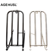 【In stock】AGEKUSL Bike Rear Rack Cargo Rack Suitable Titanium Alloy Use For Brompton 3Sixty Pikes Royale Camp Crius Trifold Folding Bicycle ELYN