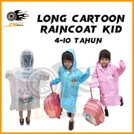 Berkualiti Tinggi Karton Budak Baju Hujan Budak Karton 4-10 tahun Baju Hujan Panjang Kalis Air