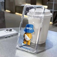 Casing iPhone 15 Pro max Case iPhone 11/12/13/14 Clear Hat Bear Cute For 11 12 13 12pm 13PM 14PM