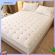 Thick Fluffy Mattress Protector Cover Solid Color Embroidered Bedsheet Mattress Topper Single cadar 