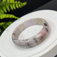 優質 緬甸樹化玉手鐲 56MM 冰潤高瓷天眼千層年輪紋多彩 冥想智慧