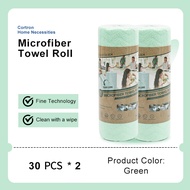 2 Rolls Cleaning Cloth Microfiber Towel Multifunctional Kitchen Towel Absorb Water and Oil Lazy Pers