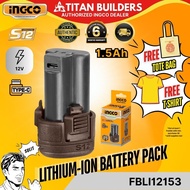 Ingco by Titan Lithium-Ion Battery Pack 12V 1.5Ah - Compact & Efficient
