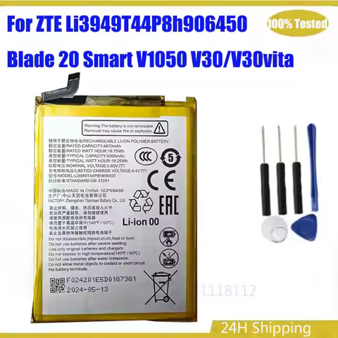 New Original Battery Li3949T44P8h906450 For ZTE Blade 20 Smart V1050 V20 Smart ZTE A52 Battery +Tool
