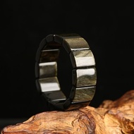 Vàng tự nhiên Vòng tay đá Thủy tinh vàng Obsidian tấm hạt vàng tinh thể Đá Vỏ Chai Vòng đeo tay