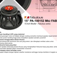 SPEAKER SUBWOOFER ACR PA 100152 MK I SW FABULOUS 15 INCH