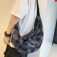 Men Women Messenger Bag, ins Japanese Canvas Bag, Retro Dumpling Bag, All-Match Casual Bag, Shoulder