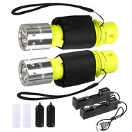 Diving Flashlight with Rechargeable Power Scuba Dive Light IPX8 Waterproof Underwater Flashlight Sno