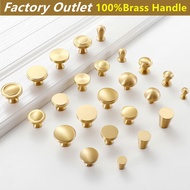 【100%Brass Handle】 Modern Cabinet Handle Drawer Single Hole Handle Golden Kitchen Cabinet Handle Drawer Knobs and Handle