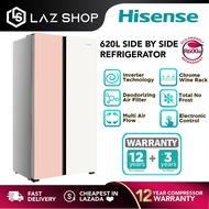 Hisense 620L Side by Side Inverter Refrigerator RS688N4AW-PU (W.Pink) | RS688N4ABU (Black) | RS688N4AWU (White) | 冰箱 Fridge Peti Sejuk 冰箱 Hisense Peti Sejuk Hisense Peti Ais Hisense Fridge Hisense Refrigerator