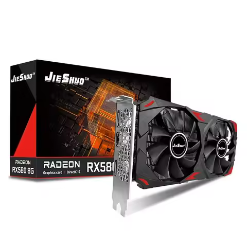 JIESHUO Graphics Cards AMD RX 580 8G For GDDR5 GPU Video Card RX 580 8GB 256Bit 2048SP Computer VGA 