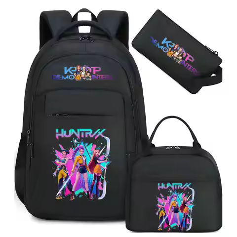 Kpop Demon Hunter Backpack Camouflage Boy's Girls Capacity Schoolbag Backpack Set Rucksack Bagpack K