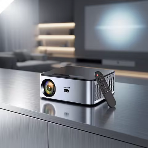HORLAT Android Projector 1600Ansi Lumens Outdoor 1080P Full HD Beamer 4K Video WiFi Projector 3D Mov