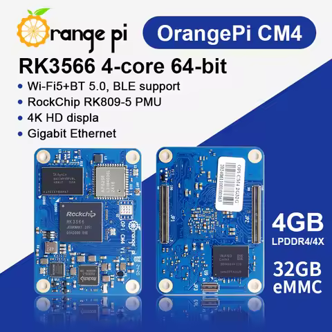 Orange Pi CM4 4GB Ram DDR4 Rockchip RK3566 32GB Emmc WIFI5-BT5.0 Orangepi CM4 Development Board Oran