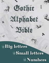 Gothic Alphabet Bible Big Letters Small Letters Numbers: Old English Black Letter Vintage 16 Complet