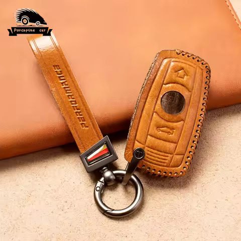 Leather Car Key Case For BMW 1 3 5 6 Series E60 E61 E70 E81 E87 E90 E91 E92 320 X1 X5 X6 Z4 Smart Re