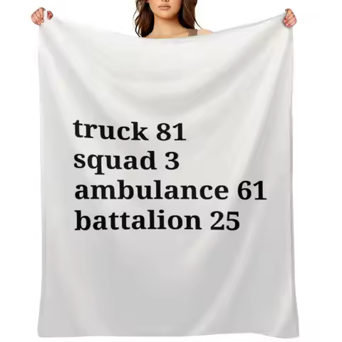 Chicago Fire truck 81, squad 3, ambulance 61, battalion 25 Throw Blanket Flannels Soft Plaid Large f