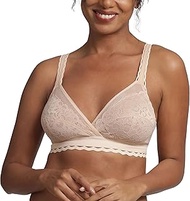 Women's Sans Armature Cœur Croisé Féminin Recyclé Bra, Beige, 28C