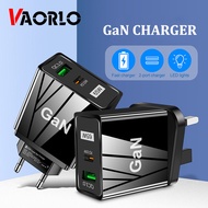 VAORLO 65W GaN Wall Charger QC3.0 Fast Phone Charger Adapter Portable Type c Travel Adapter Super Charge For Android Huawei Xiaomi INFINIX OPPO