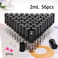 56 Pcs+6 Tools 2/3ml Graduated Perfume Bottle Transparent Glass Spray Bottle 5/10ml Refillable Porta